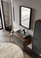 Dulap de baie cu chiuvetă, Hanah Home, Craft 80, Nuc / Antracit