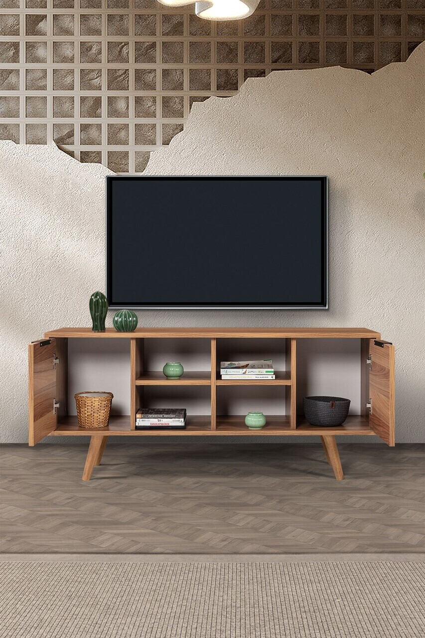 Comoda TV, Hanah Home, Sina 3320, 130x59x35 cm, PAL, Maro — imaginea 2