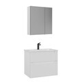 Set Dulap de Baie cu Chiuvetă și Oglindă (2 Piese), Hanah Home, Messina 65 v2, Alb mat