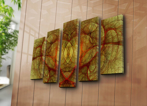 Set 5 tablouri decorative, 5PATK-247, Canvas, 19 x 70 cm, Multicolor Canvart