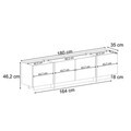 Comoda TV, Nordure, Lowen, 180x46x35 cm, PAL, Nurcă / Stejar Safir
