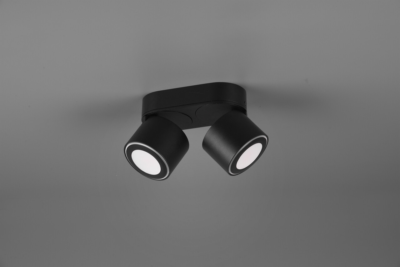 Plafoniera Taurus, TRIO, 18x8.7x10.6 cm, 5W, 2x SMD, metal, negru mat