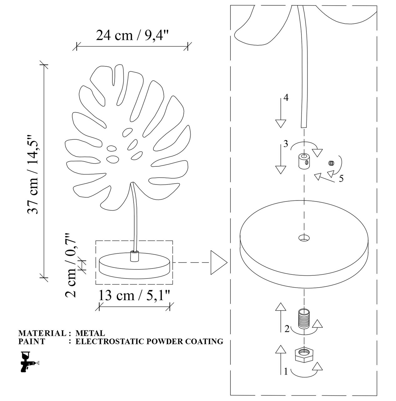 Decoratiune, Dm-006, 37x24x13 cm, Aur/Negru - imagine 7