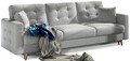 Canapea extensibila 3 locuri ELTAP, Ask11, Asgard, 233x92x93 cm, lemn/poliester, gri deschis