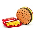 Jucarie de plus pentru caini Hamburger, Gloria, 10 x 9 x 4 cm, poliester