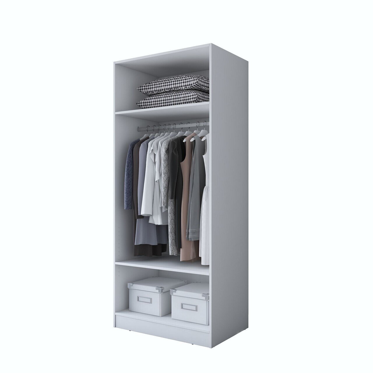 Dulap pentru haine, Hanah Home, BA189, 90x210x57.5 cm, PAL melaminat, Alb - view 10