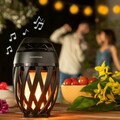 Boxa wireless si lampa LED cu efect de flacara Spekkle, InnovaGoods, Bluetooth, USB, Ø10 x 81 cm