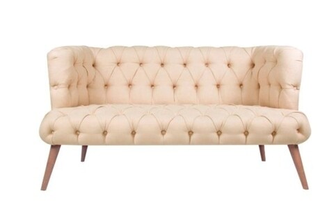 Canapea fixa west monroe, zeon, 2 locuri, 140x75x76 cm, lemn, crem