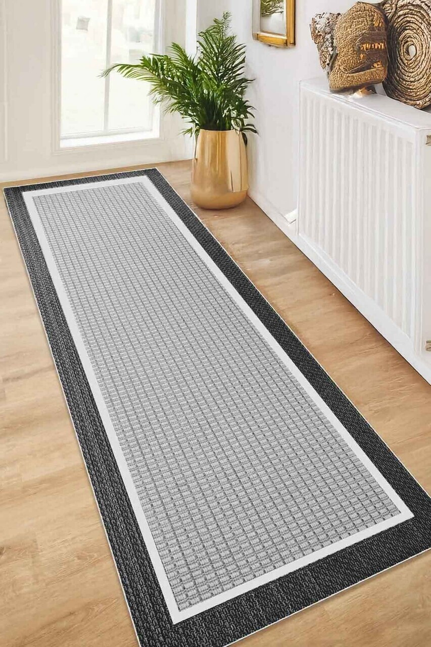 Covor, CLR-7347-58, 120x300 cm, Poliester, Antracit — imaginea 2