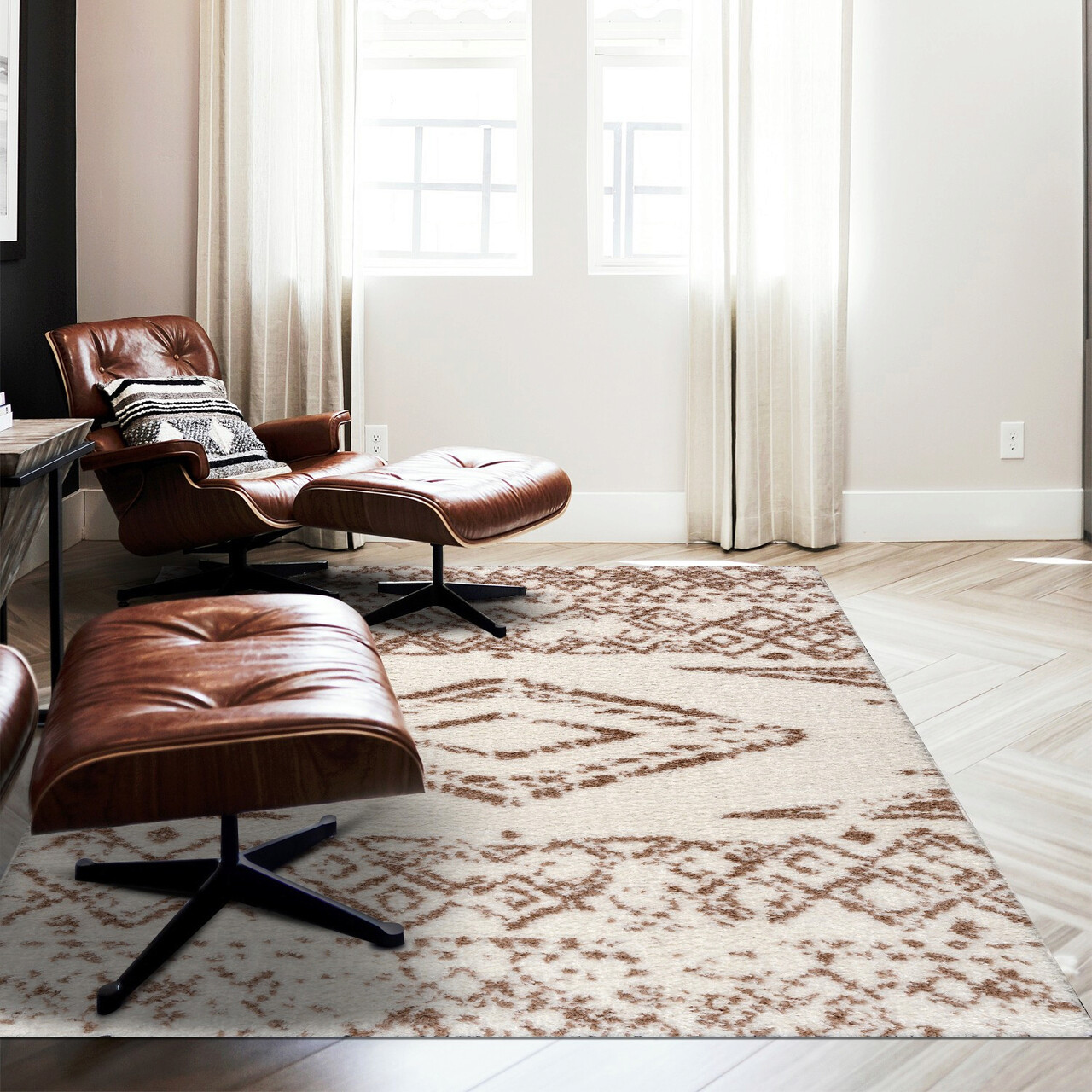 Covor, Puffy 7760 , 80x150 cm, Poliester, Bej/Maro - 1 | YEO