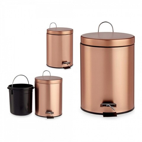 Cos de gunoi cu pedala Copper, Berilo, 5 L, metal/plastic