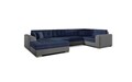 Coltar extensibil stanga 5 locuri ELTAP, Damario, 338x189x78 cm, lemn/poliester, albastru inchis/gri inchis