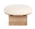 Taburet Annuska, Bizzotto, D61x38.5 cm, MDF/poliester cu efect de lana, alb