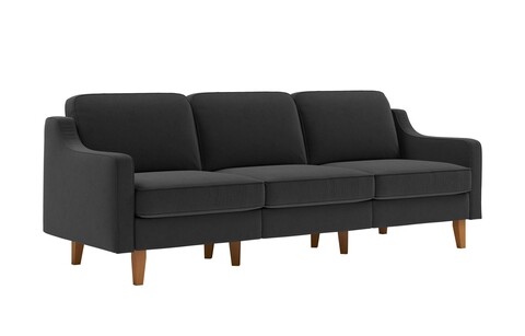Canapea 3 locuri, Atelier del Sofa, 918CMF1175, Cadru: 100% OȚEL, Gri noapte / Nuc