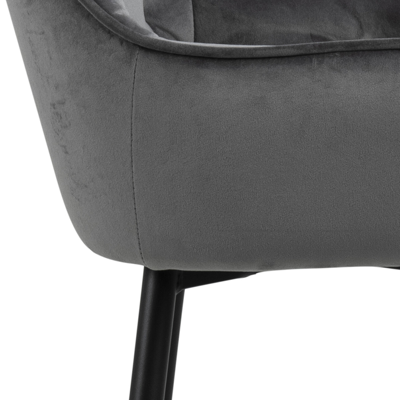 Scaun de bar Brooke, Actona, 52x53x104 cm, catifea/otel, gri inchis - view 9