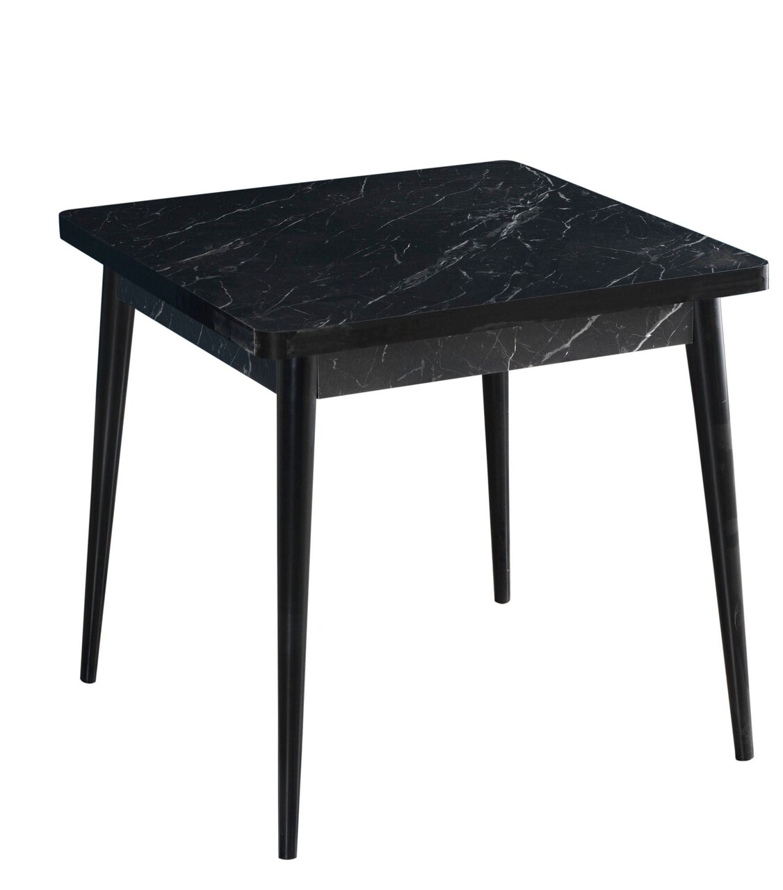 Masa, Hanah Home, Flora Bendir, 80x80x76.5 cm, Alb/Negru - imagine 2