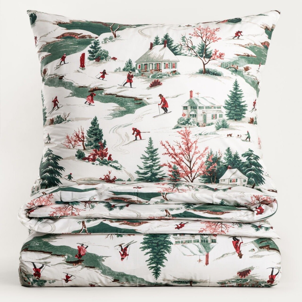 Lenjerie de pat King Size, Cortina, Homla, 3 piese, 200x220 cm, bumbac, multicolor