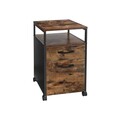 Dulap de birou pentru dosare, Vasagle, cu compartiment A4 si letter, 41x45x66 cm, MDF/PAL/otel, maro rustic