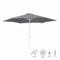 Umbrela de gradina / terasa Thais, Ø300 cm, cu manivela si inclinare, stalp Ø48 mm, aluminiu, gri