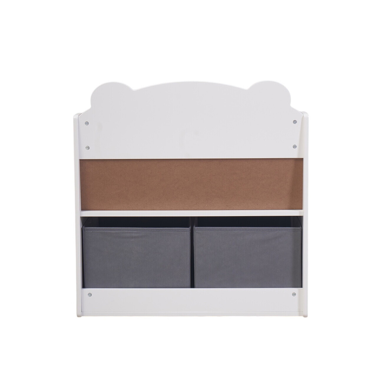 Organizator jucarii / mobilier camera copilului Bear, U-Grow, 60x42x61.5 cm, MDF, alb/gri - imagine 8
