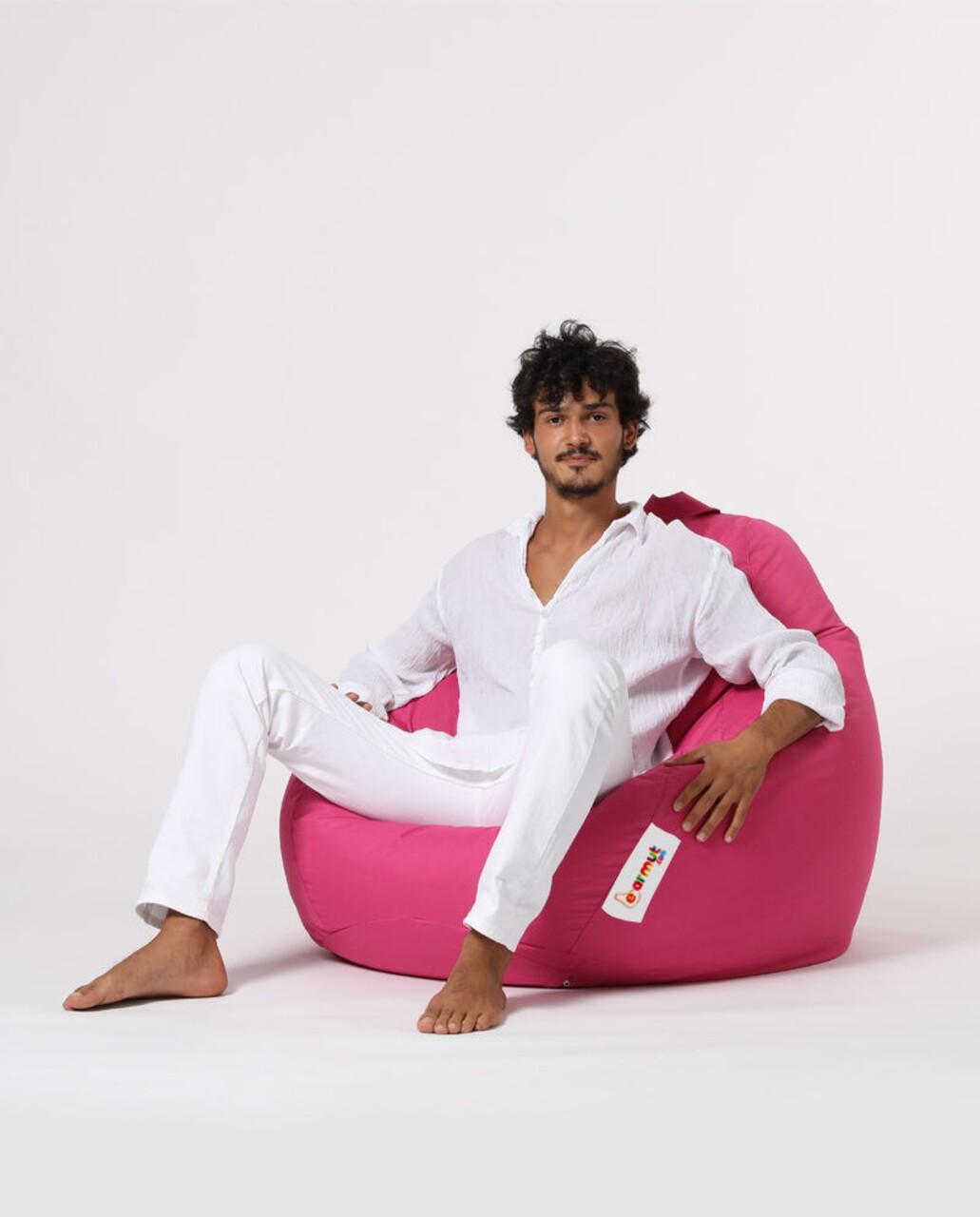 Fotoliu Puf, Bean Bag, Ferndale Premium XXL, 115 X 130 Cm, Poliester Impermeabil, Roz