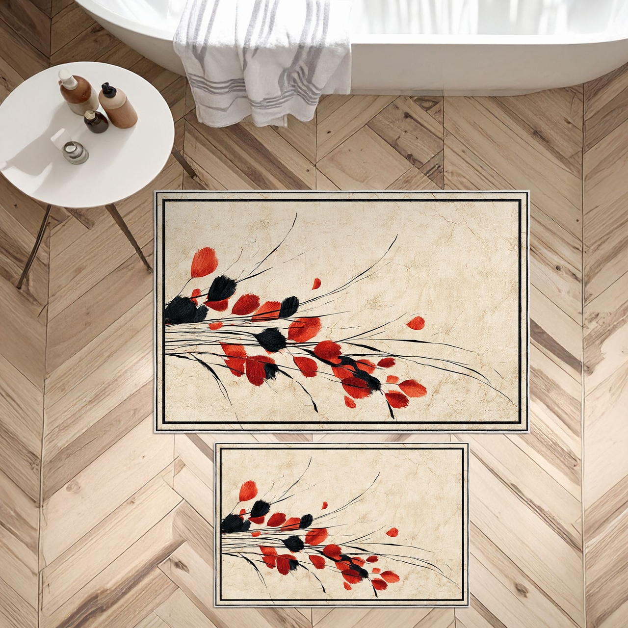 Set covorase de baie, L'essentiel Maison, Asr03, Bej