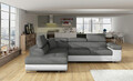 Coltar extensibil stanga 4 locuri, ELTAP, Anton, 272x203x85 cm, lemn/poliester, gri/alb