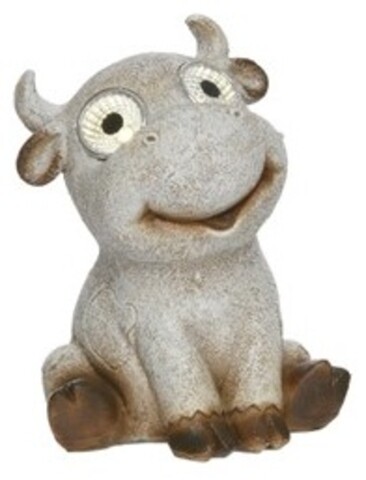 Lampa solara de gradina Cow, Lumineo, H14cm, alb