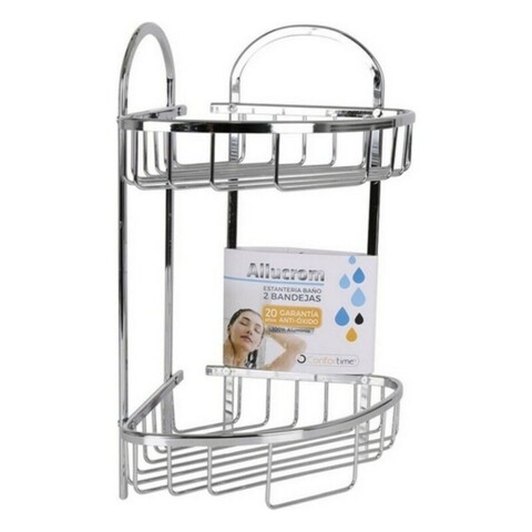 Polita de colt cu 2 nivele confortime, 23x23x42 cm, aluminiu