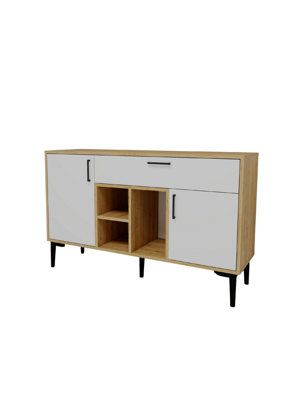 Consola, Hanah Home, Tuvas, 135x83.6x40 cm, PAL, Stejar Safir / Alb — imaginea 6
