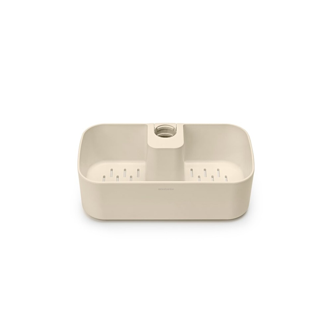 Suport baie cu montaj pe bara de dus, Brabantia, Caddy Soft Beige, 24.4x13.3x7.5 cm, polipropilena, bej