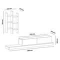 Mobilier living Luse, Pakoworld, 180x29.5x30.8 cm, PAL melaminat, stejar/alb