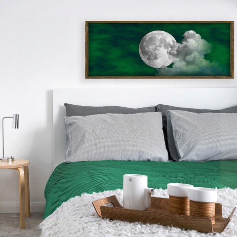 Tablou decorativ, bul003, mdf, imprimat uv, verde / alb / nuc