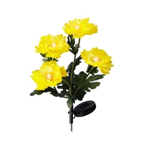 Poza Lampa de gradina Flower, Lumineo, 25x20x63 cm, 4 led-uri, galben