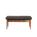 Bancheta Vina 1053 - Anthracite, Walnut, Vella, 110x40x51 cm