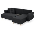 Coltar extensibil cu lada si sezlong interschimbabil, Lecce, L.230 l.76/140 H.90, stofa, gri inchis