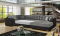 Coltar extensibil dreapta 5 locuri ELTAP, Damario, 338x189x78 cm, lemn/poliester, gri inchis/negru