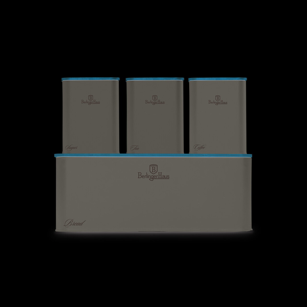 Set cutie pentru paine si 3 recipiente Berlinger Haus, Taupe, 33x18x12 cm, otel carbon, taupe mat/natur - imagine 2