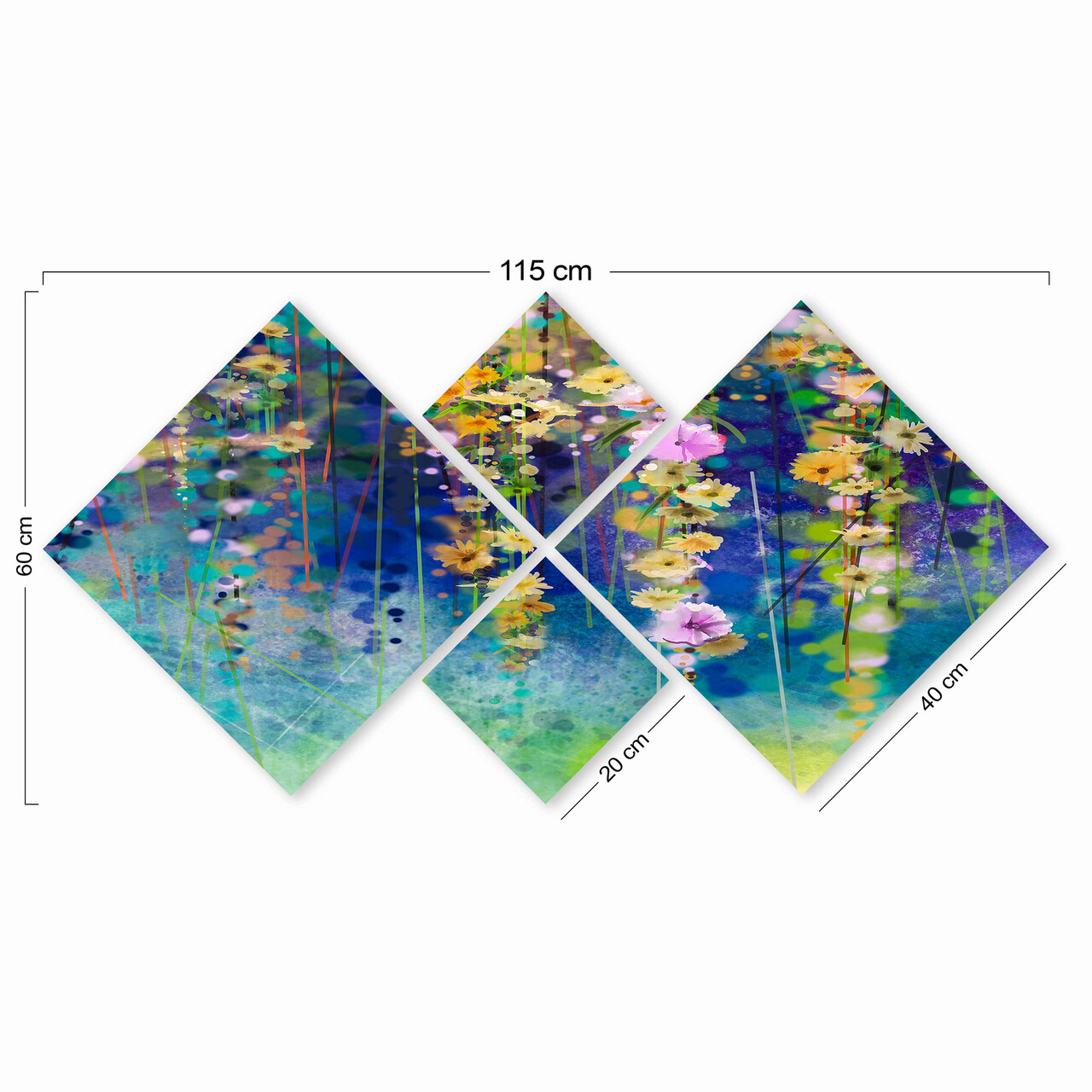 Set 4 tablouri decorative, 4MDF333920696, MDF, Imprimat UV, Multicolor