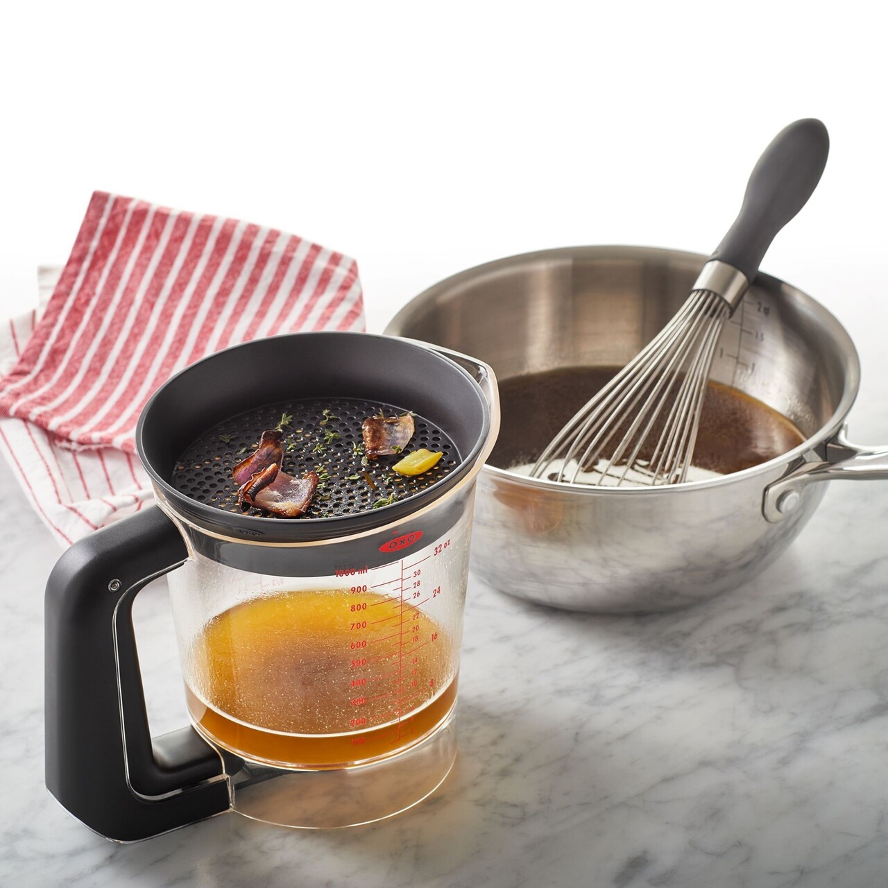 Cana separator grasime, plastic, 1L, "Good Grips" - OXO - imagine 6