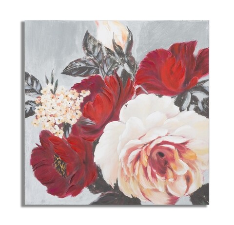 Tablou decorativ Flower Square, Mauro Ferretti, 90×90 cm, canvas pictat manual 90x90