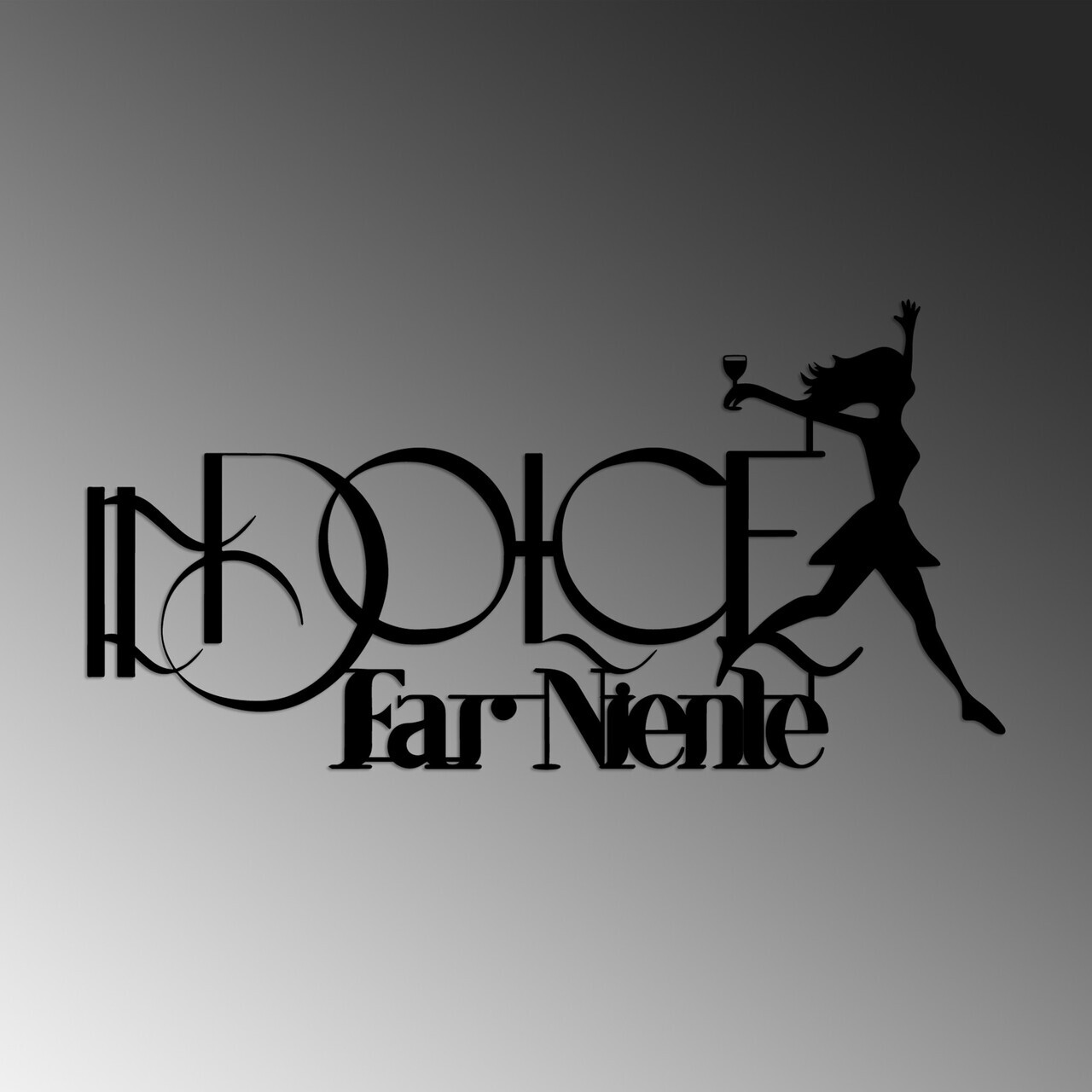 Decoratiune de perete, Dolce far Niente 1, Dimensiune: 60 x 31 cm, Negru — imaginea 5