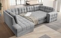 Coltar extensibil stanga 5 locuri ELTAP, LT-85MO, Blewett, 299x198x82 cm, lemn/poliester, gri deschis