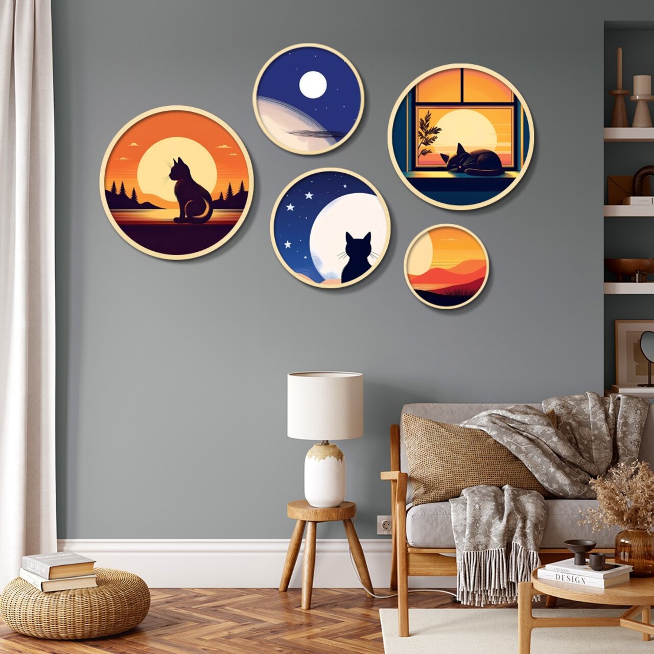 Tablou decorativ (5 Pieces), Iaht-32, Dimensiuni: 43,5 x 43,5 cm (1 bucată), Multicolor - view 2
