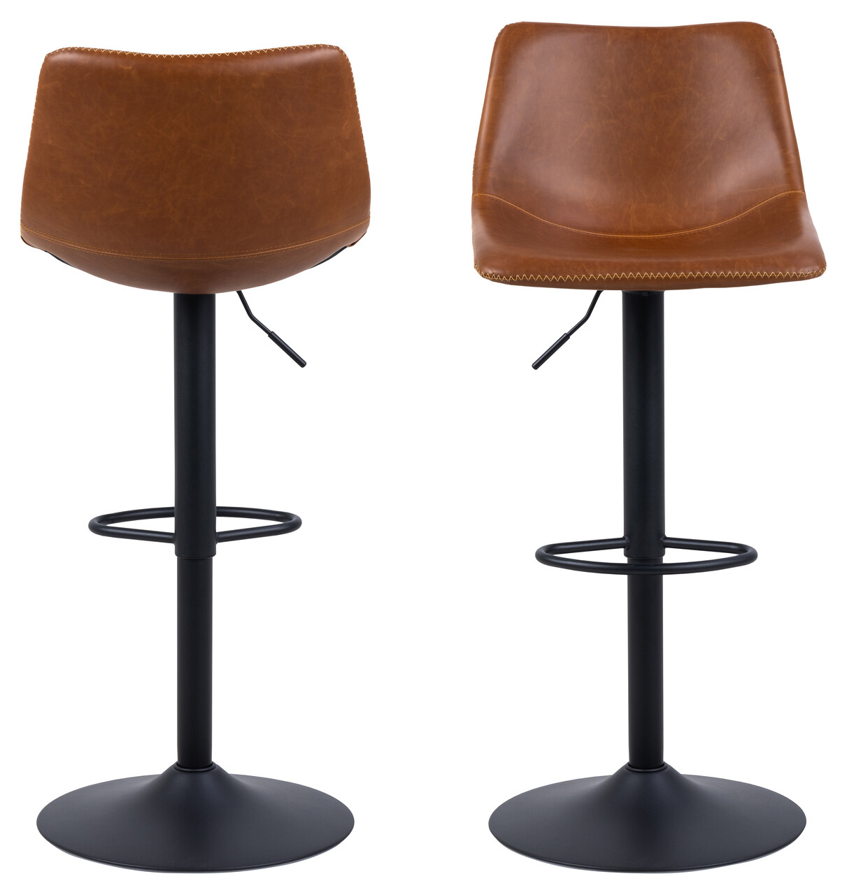 Scaun de bar Oregon, Actona, 47x51x110 cm, rotativ, piele ecologica/otel, brandy - view 7