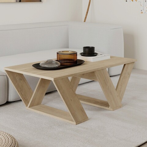 Masuta de cafea, decortie, pipra, 110x40x60 cm, stejar