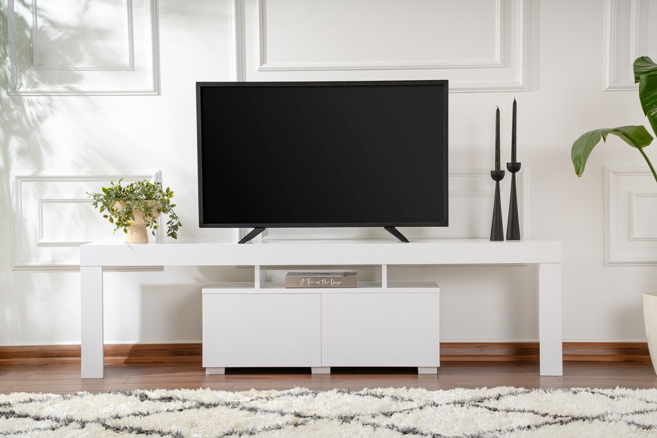 Comoda TV, Nordure, Enclave, 180x50x31.3 cm, Alb natural - 1 | YEO