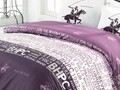 Lenjerie de pat dubla King, 3 piese, 220x240 cm, 100% bumbac ranforce, Beverly Hills Polo Club, BHPC 004, lila