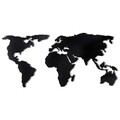 Decoratiune de perete, World Map Silhouette XL, Metal, Dimensiune: 85 x 170 cm, Negru