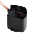 Cos de gunoi cu pedala, Brabantia, Bo Pedal, 11+23 L, 36.3x54x44 cm, otel, negru mat
